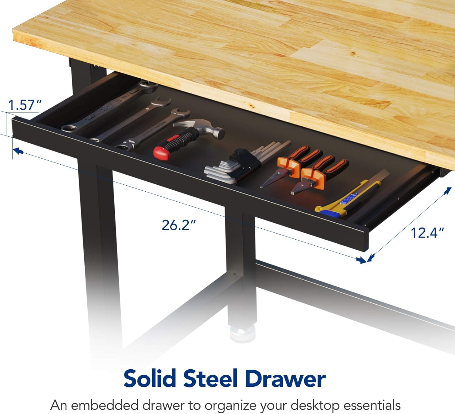 48 x 24 Rubber Wood Work Bench with Drawer L283496