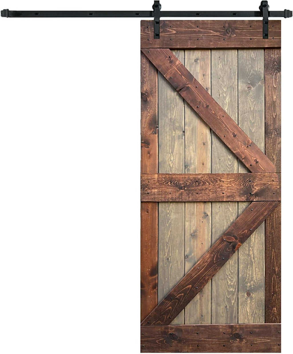 Knotty Pine Wood Interior Sliding Barn Door With Installation Hardware Kit M415