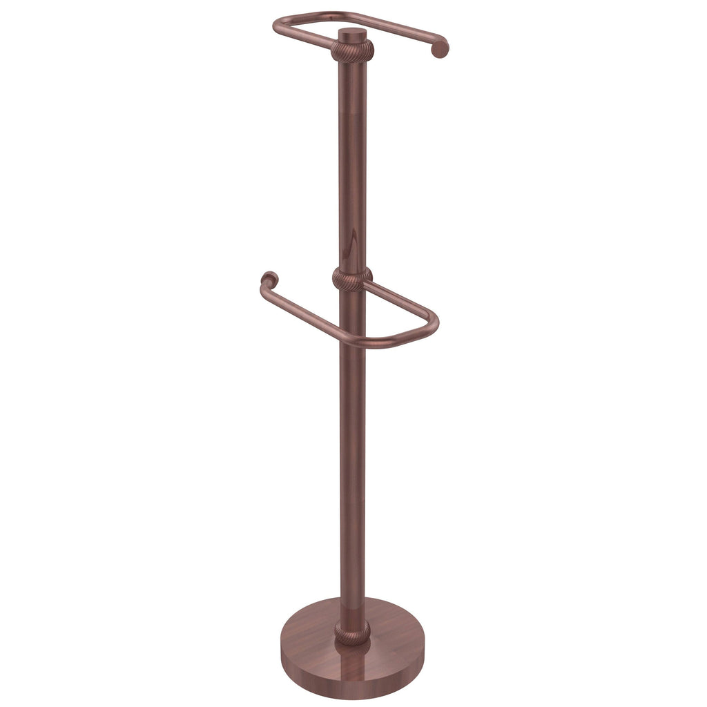 Satin Brass Free Standing Toilet Tissue Stand U206