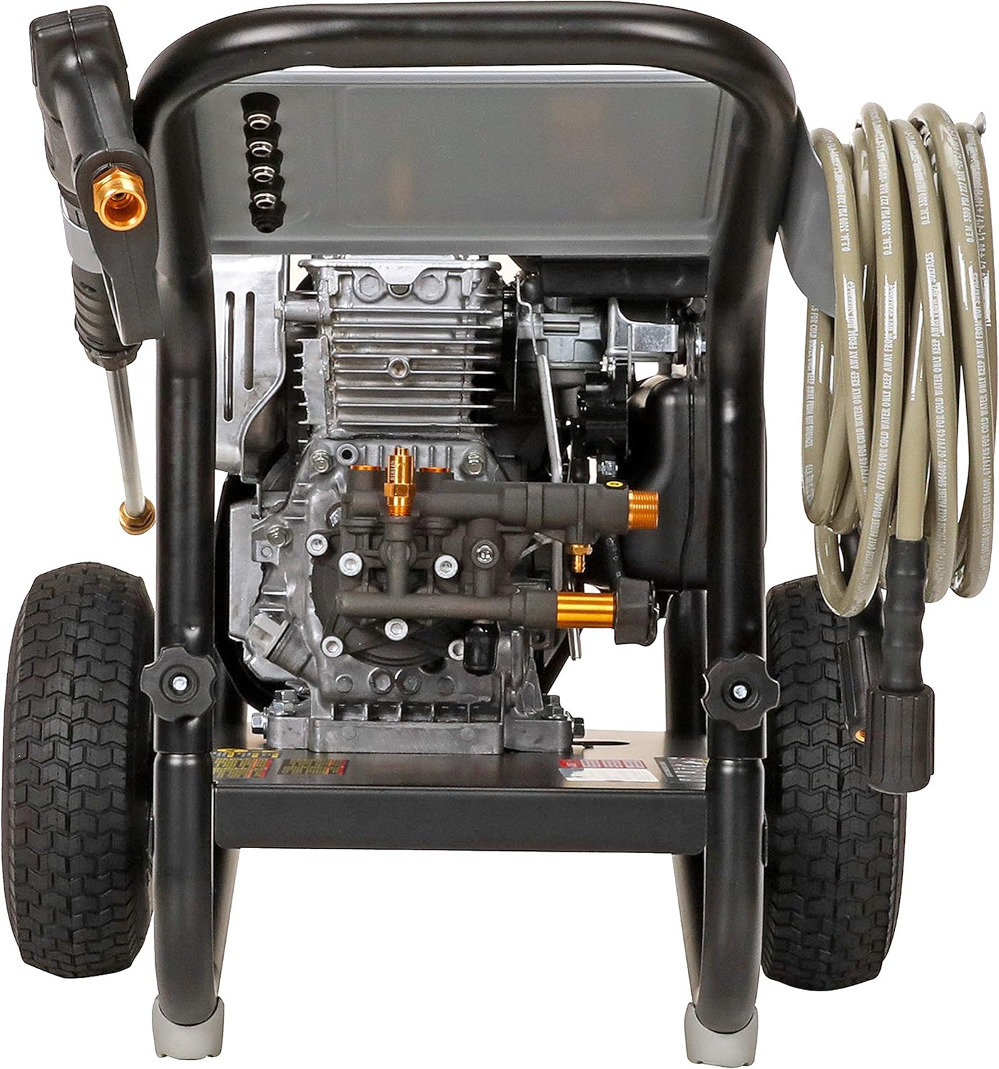 Gas Pressure Washer, 3200 PSI at 2.5 GPM, Black, 15" Steel Surface Scrubber P761