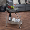 Chrome Clear Glass Serving Cart O330
