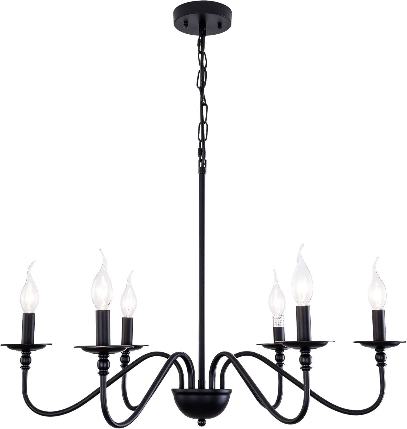 6-Lights Industrial Black Iron Pendant Light Fixture Chandelier B863