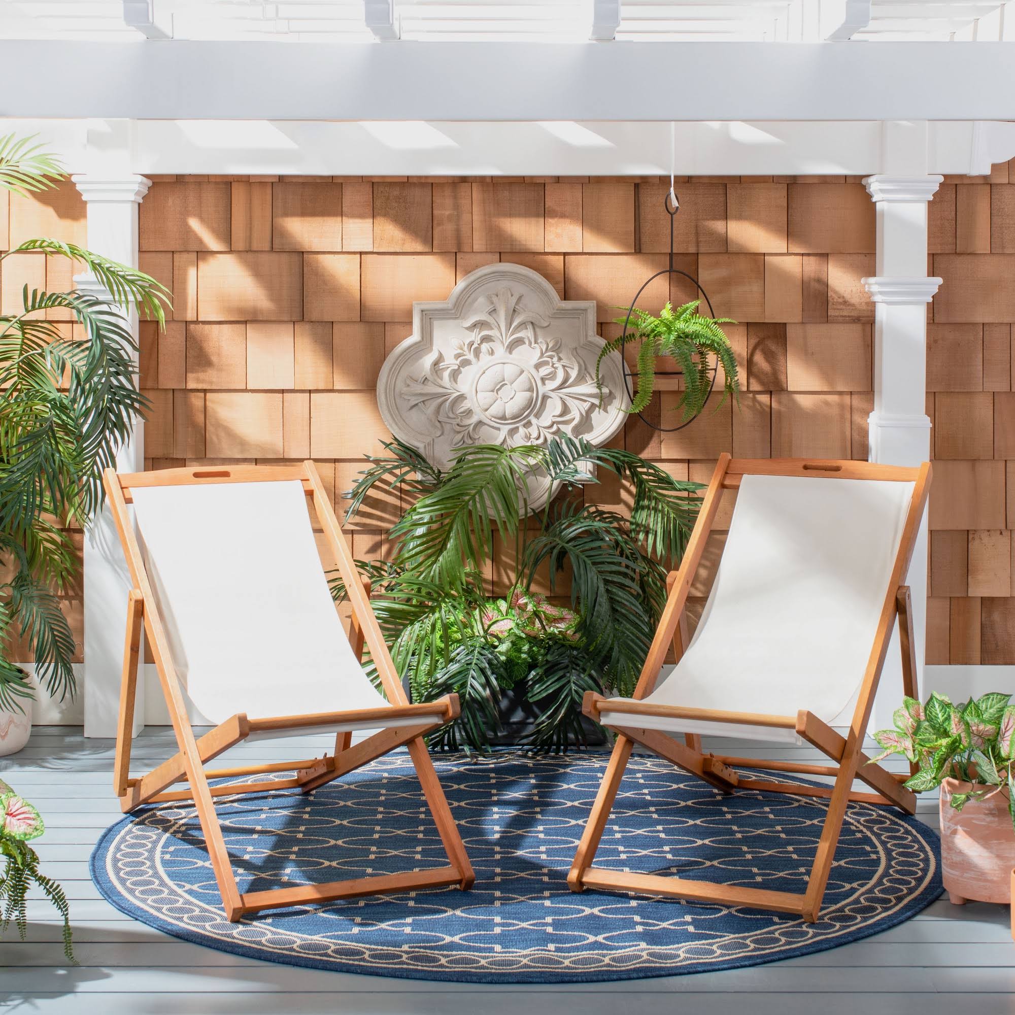 Natural/Beige Sling Chair (Set of 2) A926