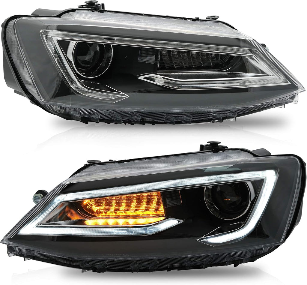 Headlight Assembly for Volkswagen JETTA 2012-2018 with DRL Sequential Turn Signal Full LED U78893