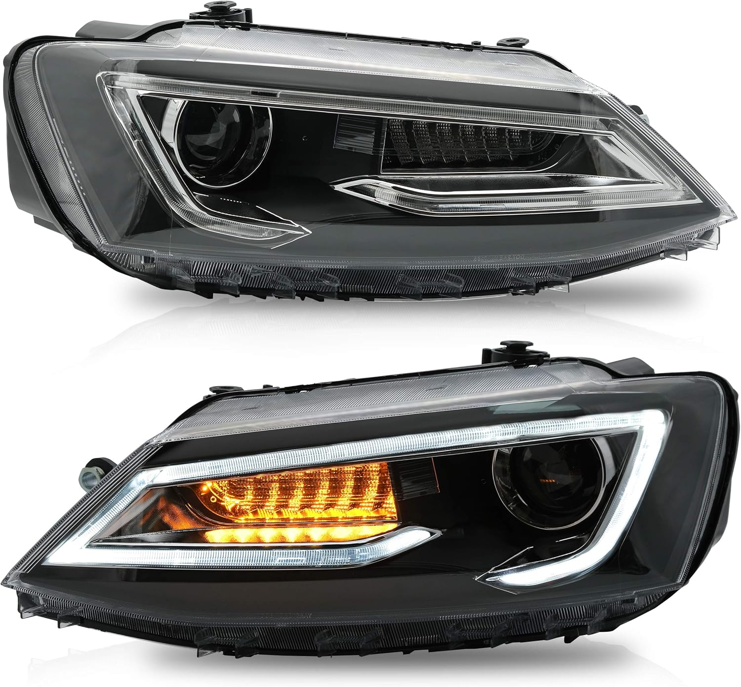 Headlight Assembly for Volkswagen JETTA 2012-2018 with DRL Sequential Turn Signal Full LED U78893