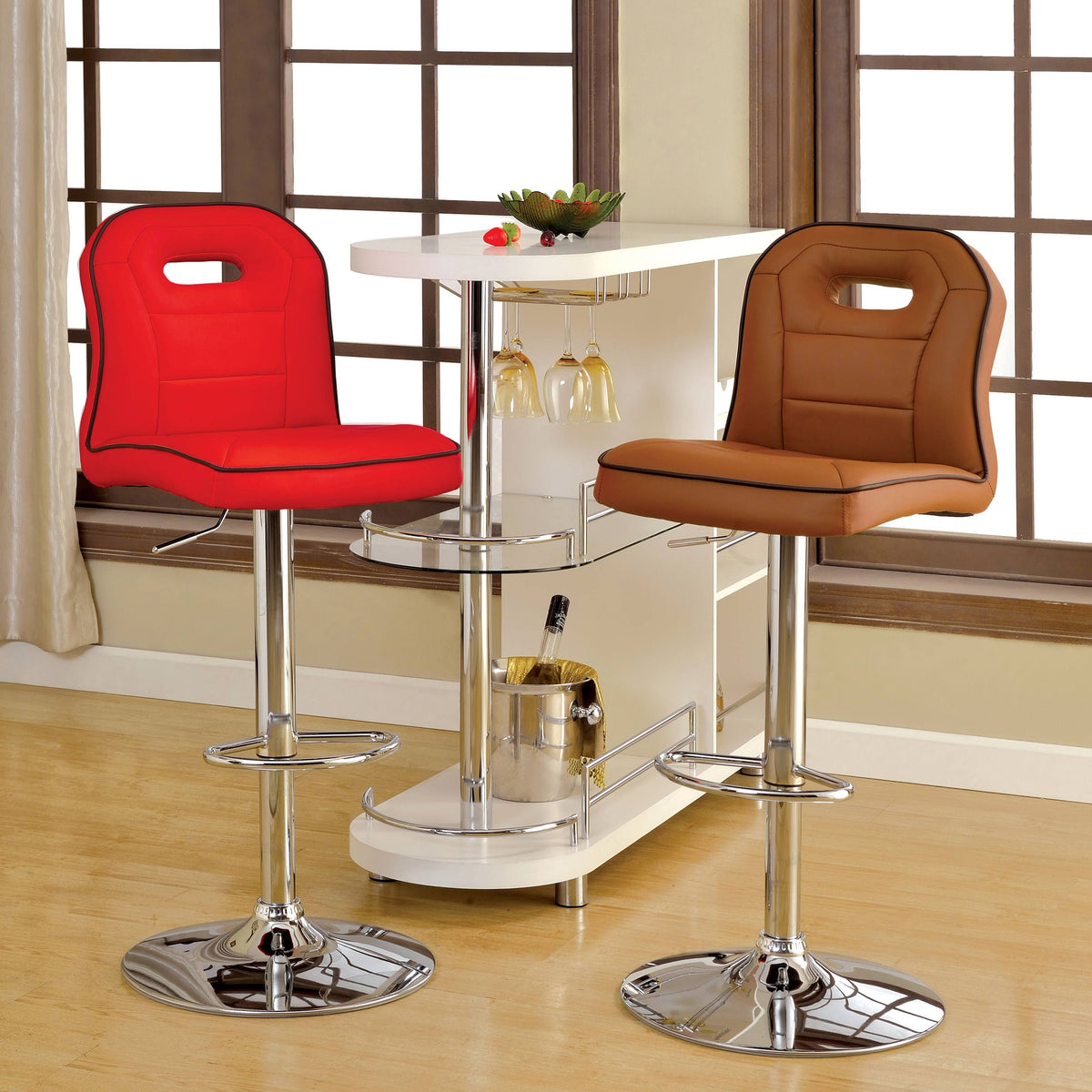 Grey Adjustable Swivel Bar Stool K183