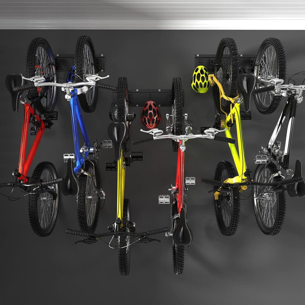 Wall Mount Bike Rack for 6 Bicycles with Adjustable Bike Hooks, Pack of 2 Q792120