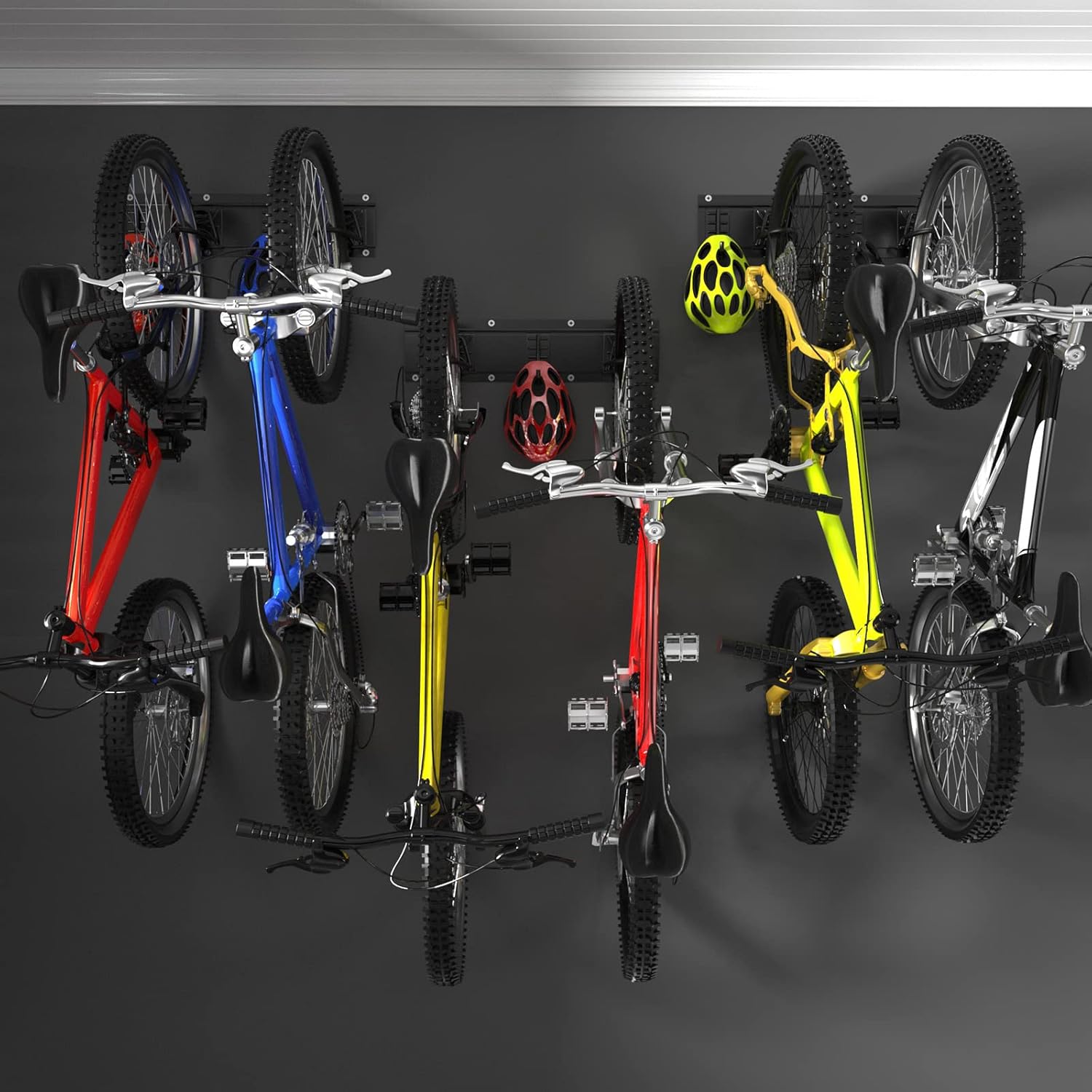 Wall Mount Bike Rack for 6 Bicycles with Adjustable Bike Hooks, Pack of 2 Q792120