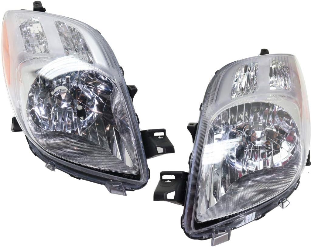 2007 2008 Toyota Yaris Headlight Assembly Driver and Passenger Side Hatchback S22412