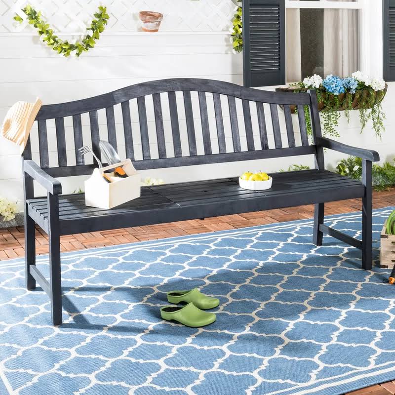 Blue Wooden Garden Bench S46960