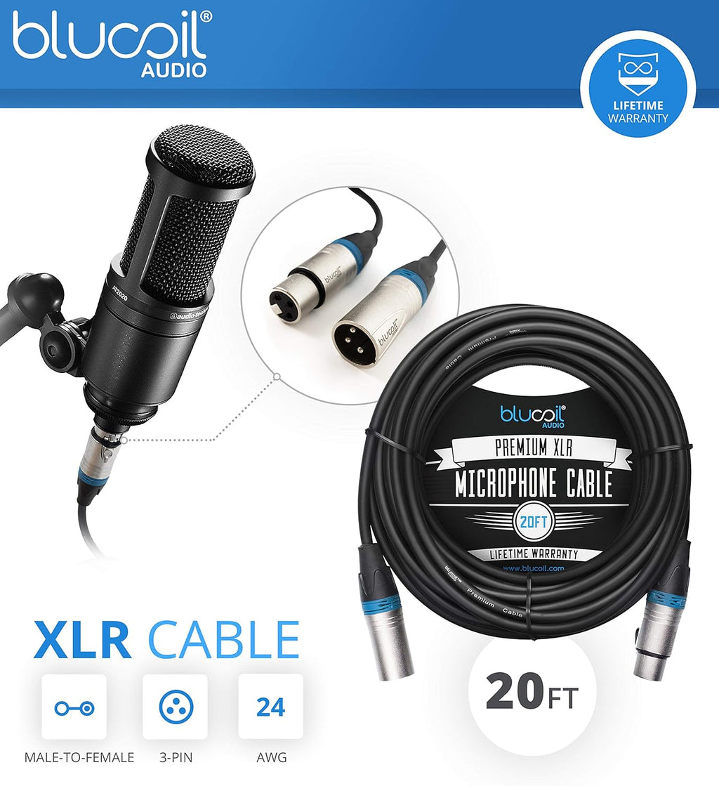 Cardioid Condenser Microphone Bundle with XLR Cable, Pop Filter, Mic Stand, and Acoustic Wedges K780024