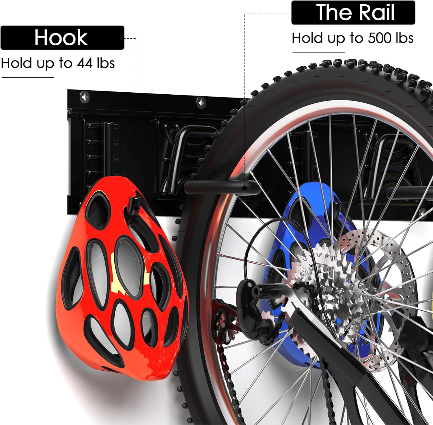 Wall Mount Bike Rack for 6 Bicycles with Adjustable Bike Hooks, Pack of 2 Q792120