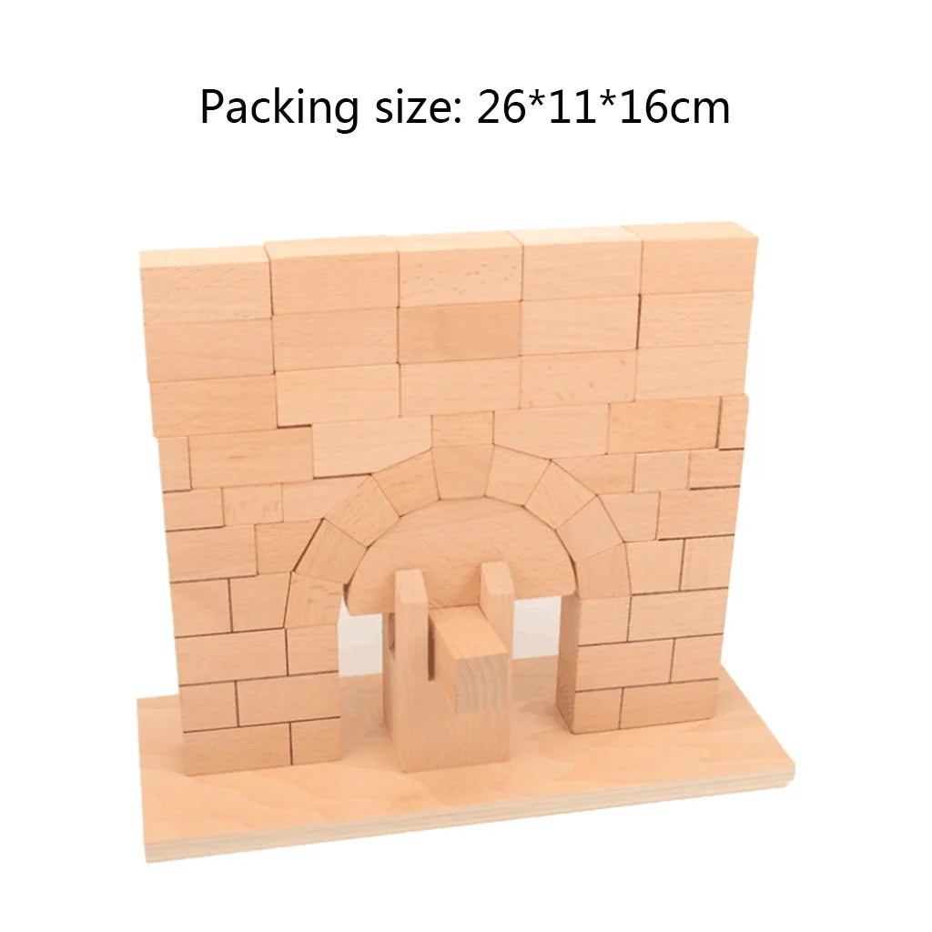 Roman Arch Bridge Stacking Building Block Wooden Stacking Block Game C206776