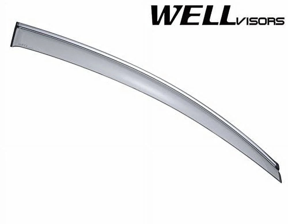 Side Window Wind Deflector Visors with Chrome Trim H9969