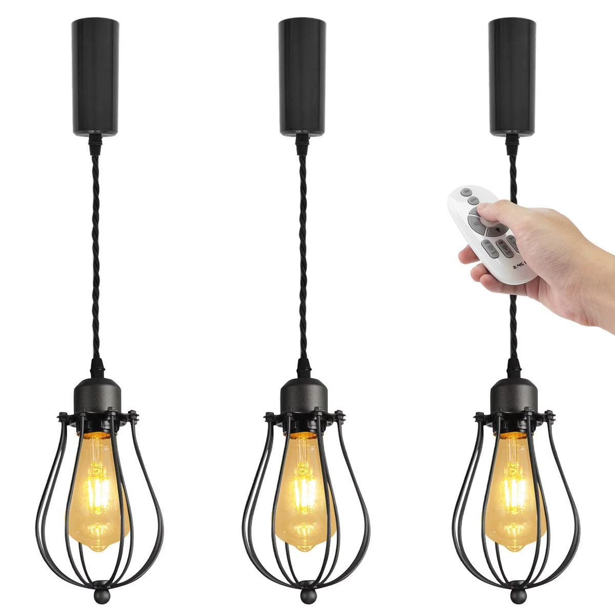 3-Light Dimmable H Track Pendant Light, Copper Finish V31698