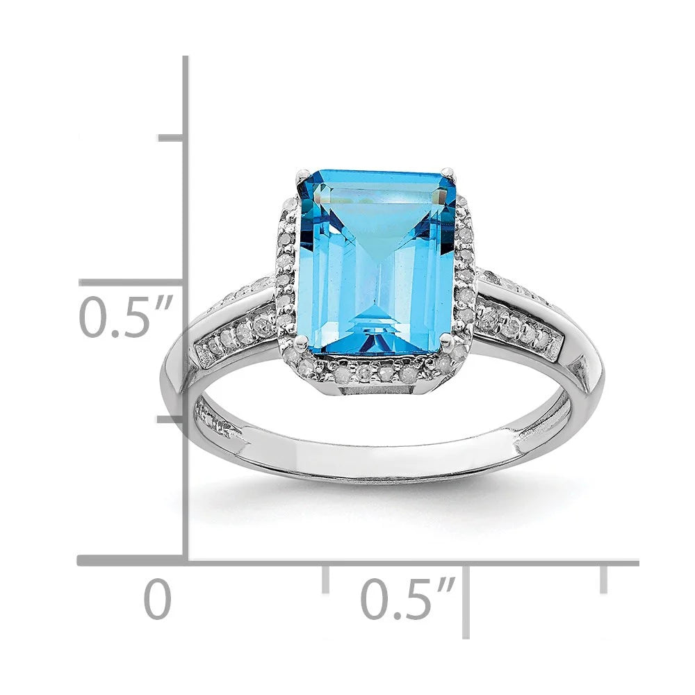 Blue Topaz & Diamond Ring Q39630