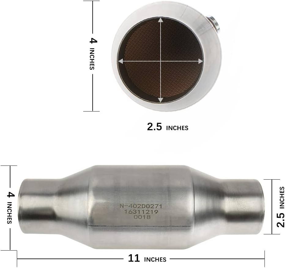 2.5 Inlet/Outlet Universal Catalytic Converter with O2 Port C11851