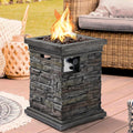 Square Propane Gas Fire Pit Table with Lava Rocks and PVC Cover U17219