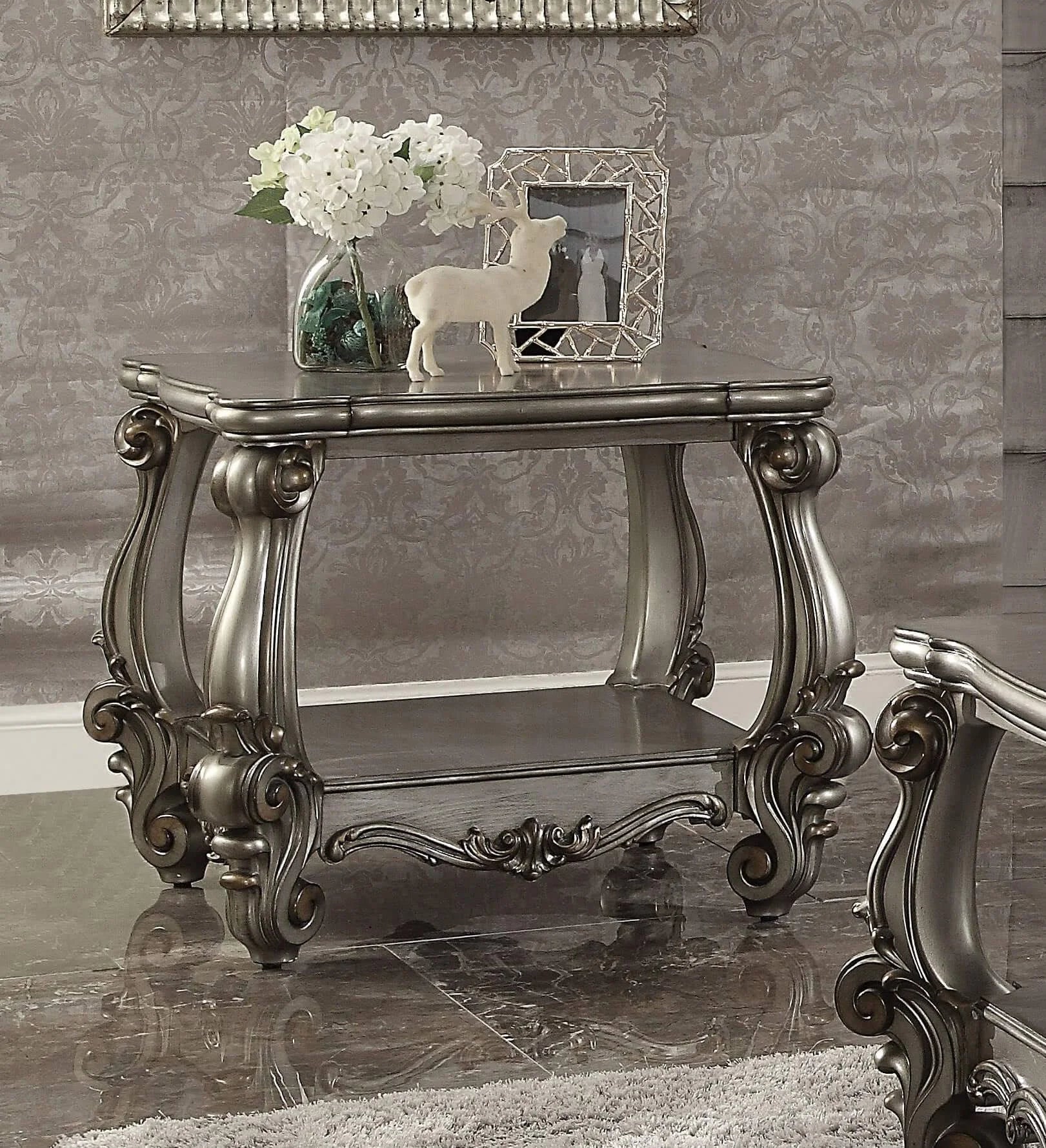 Antique Platinum End Table F9673