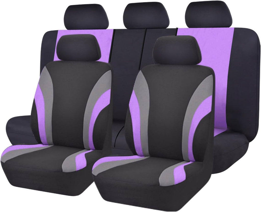 Two Front Car Seat Cover Set, Red L797