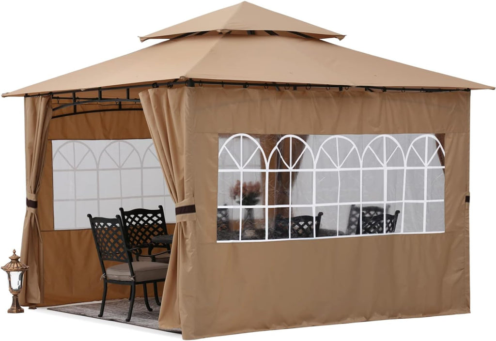 10’x12’ Dark Gray Winter Gazebo with Sidewalls L99124