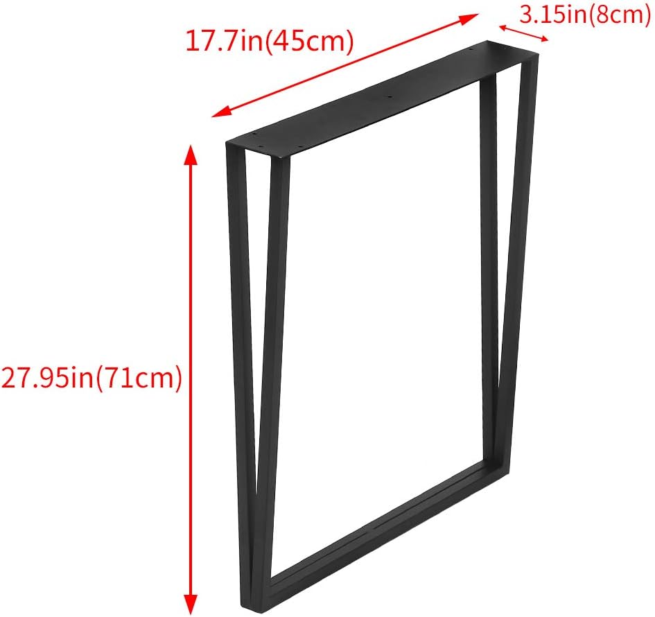 28” Height 18” Wide Black Metal Table Legs 2 PCS S973