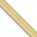 14K Yellow Gold Herringbone Chain Necklace 24 inch 4 mm with Lobster Clasp H624774