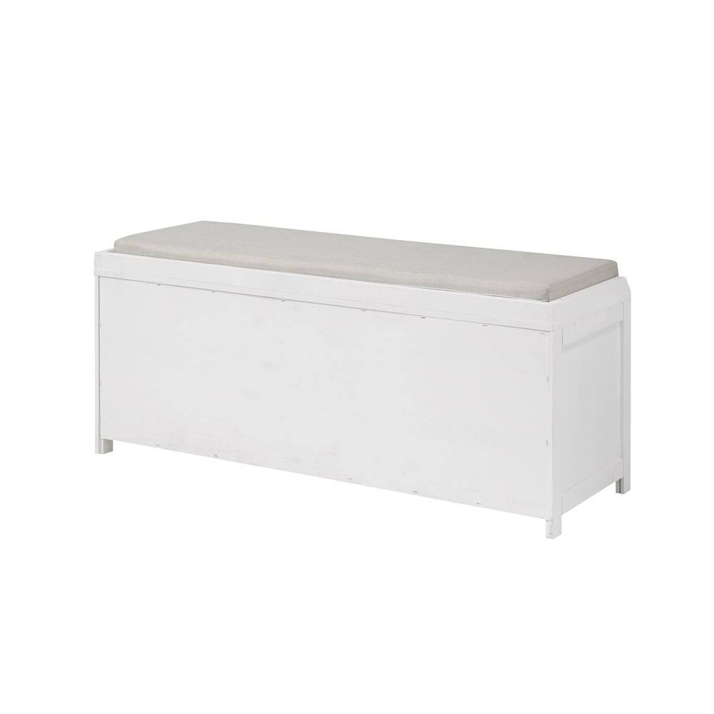 Grey Wood Storage Bench with Cabinets J860859
