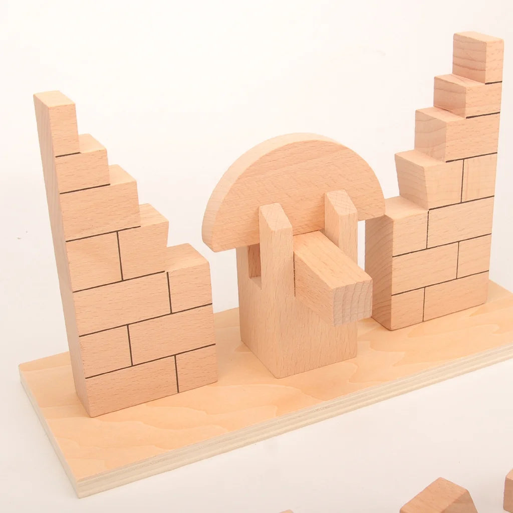 Roman Arch Bridge Stacking Building Block Wooden Stacking Block Game C206776