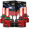 9005 9006 9145 LED Headlight Fog Light Bulbs Combo 6000k White Q6837