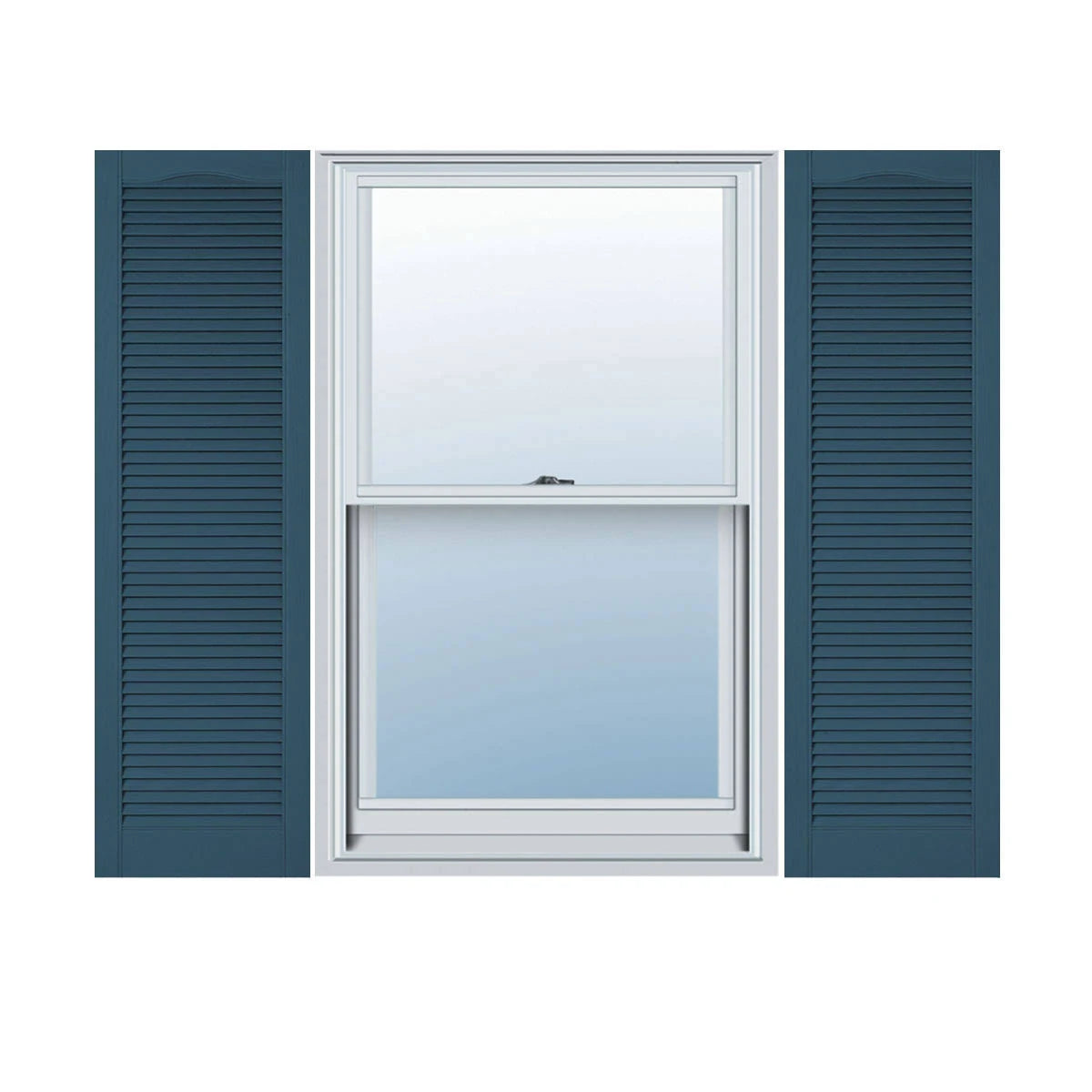 Custom Cathedral Top All Louver Shutters with Shutter-Loks, Per Pair O165