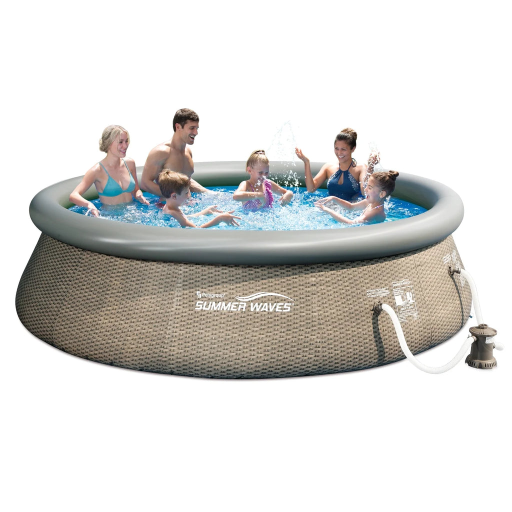 14 Ft x 36 In Above Ground Inflatable Swimming Pool with Pump U436