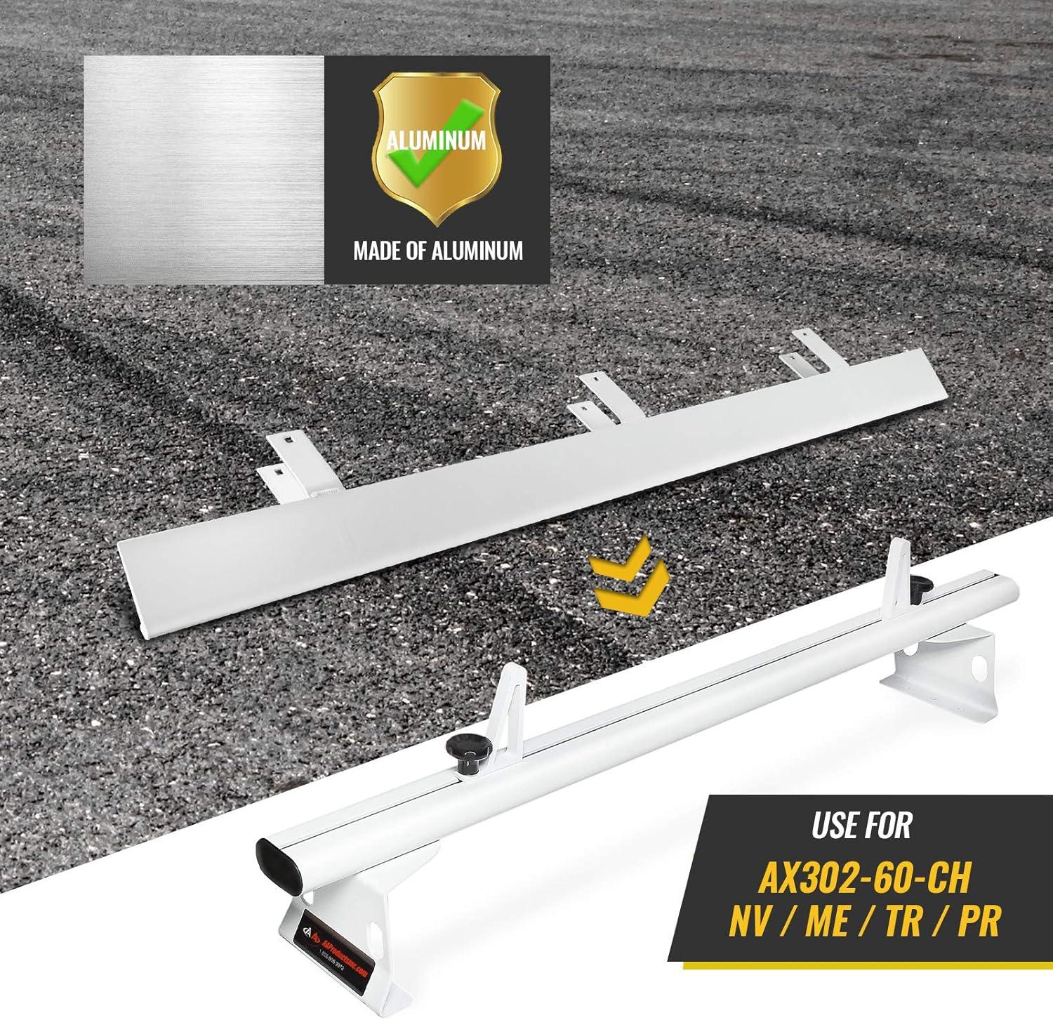 Aluminum Ladder Rack Wind Deflector, White, Pack of 2 O241