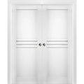 Sliding French Double Pocket Doors 36 x 96 inches White MDF Interior Doors C94819