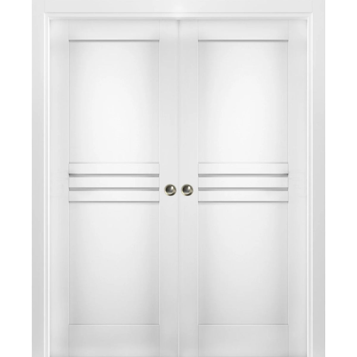 Sliding French Double Pocket Doors 36 x 96 inches White MDF Interior Doors C94819