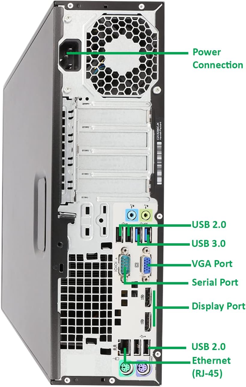 HP 705 G2 Desktop PC AMD Pro A4-8350B R5 Processor, 8GB Ram, 256 GB M.2 SSD, WiFi & Bluetooth, Wireless Keyboard Mouse, 27 Inch LED Monitor, Windows 10 P46150