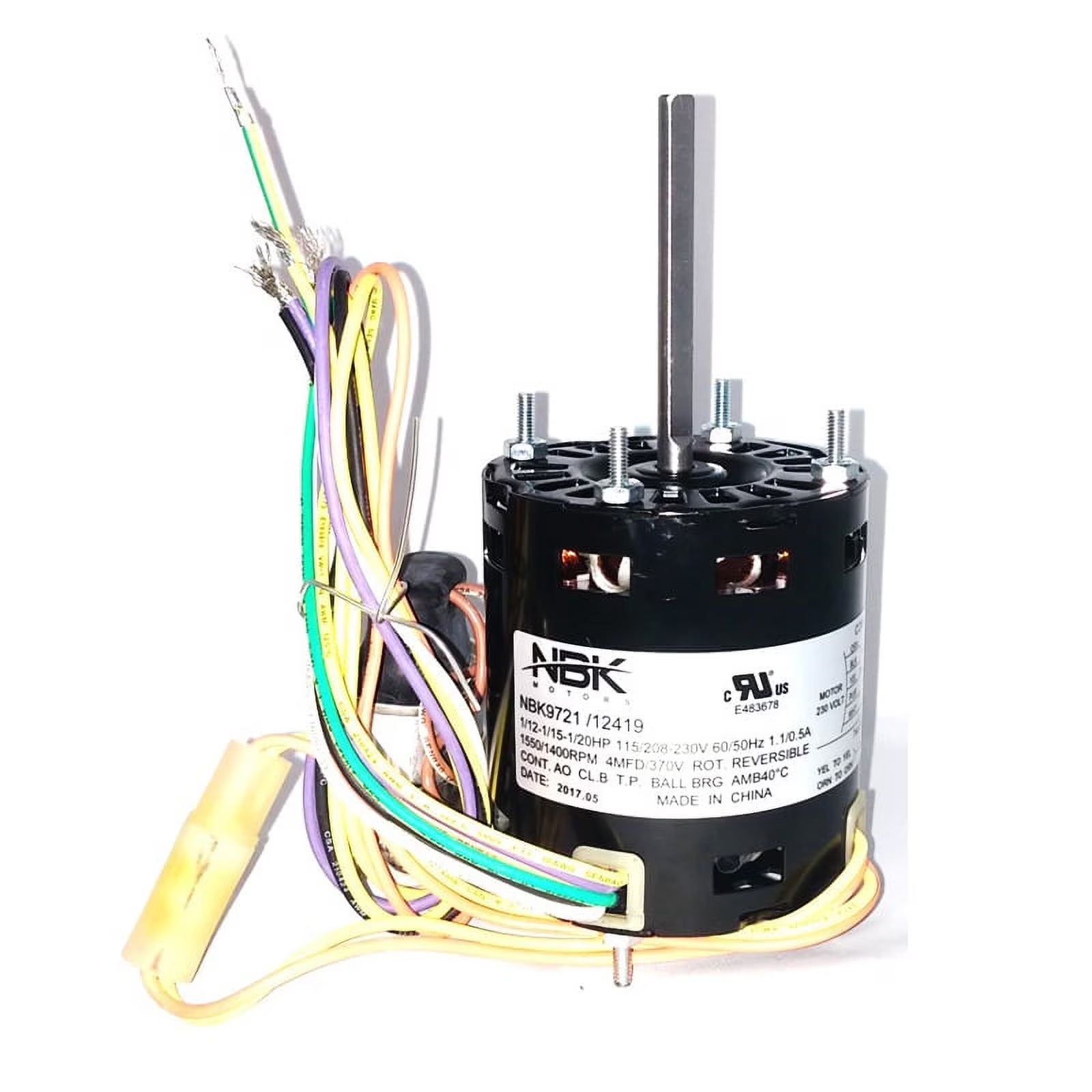 Refrigeration Fan Motor 115/230V 1.0/.5 Amps U171062