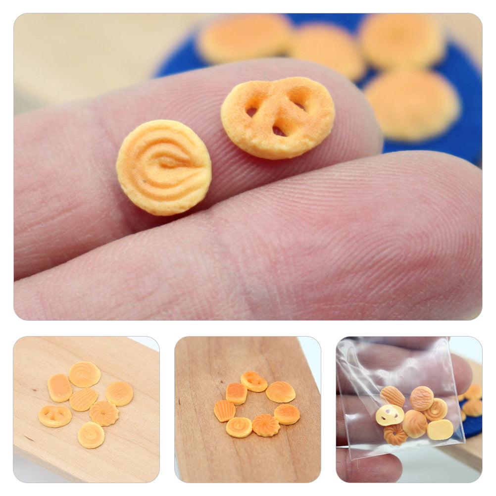 14 Pcs Dollhouse Mini Danish Cookies Decor Accessories V177