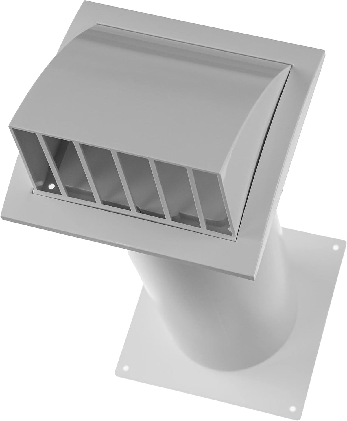 White Louvered Dryer Vent Hood with Pipe and Duct Connector, Pack of 2 S439