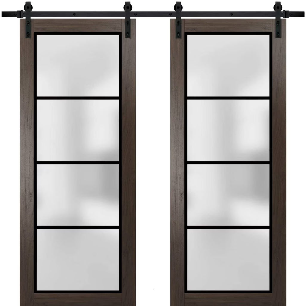 Double Barn Door 36 x 84 inches Solid Panel Interior Doors L678220