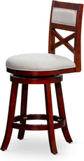Black Leather Seat Swivel Stool, 24” Counter Height B5961