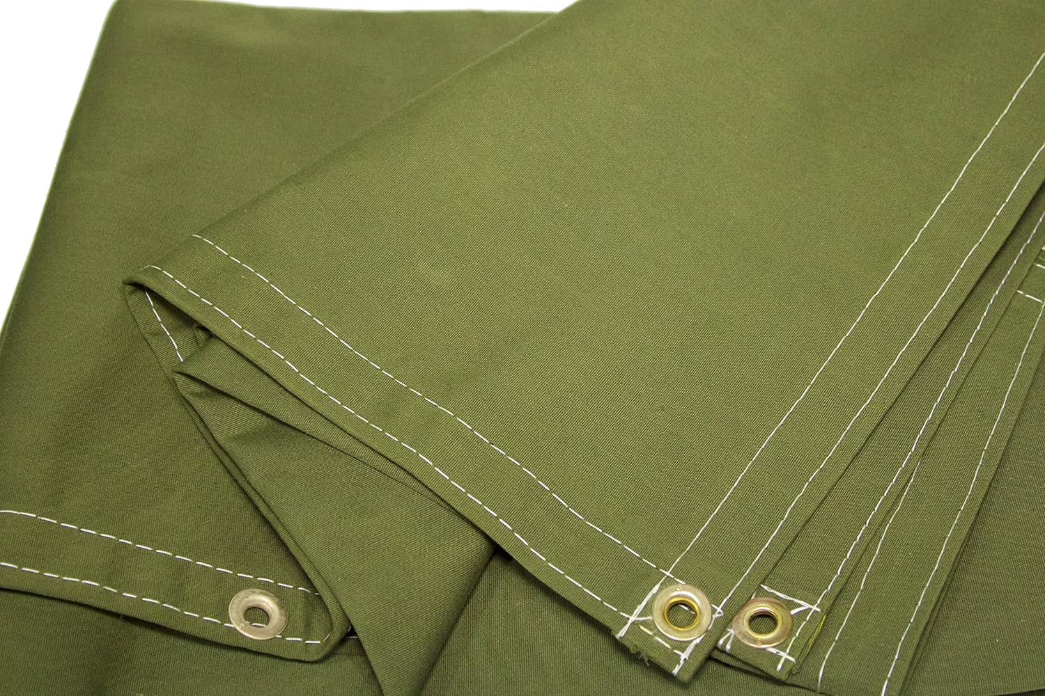 Green Polyester Canvas Tarp 18 Ft X 24 Ft 14.5 Oz. O1542