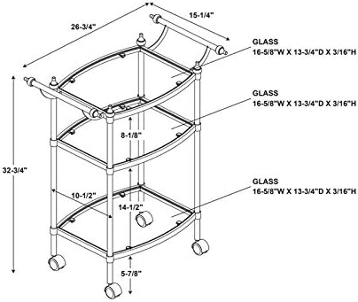 Chrome Metal Bar Cart Q304709