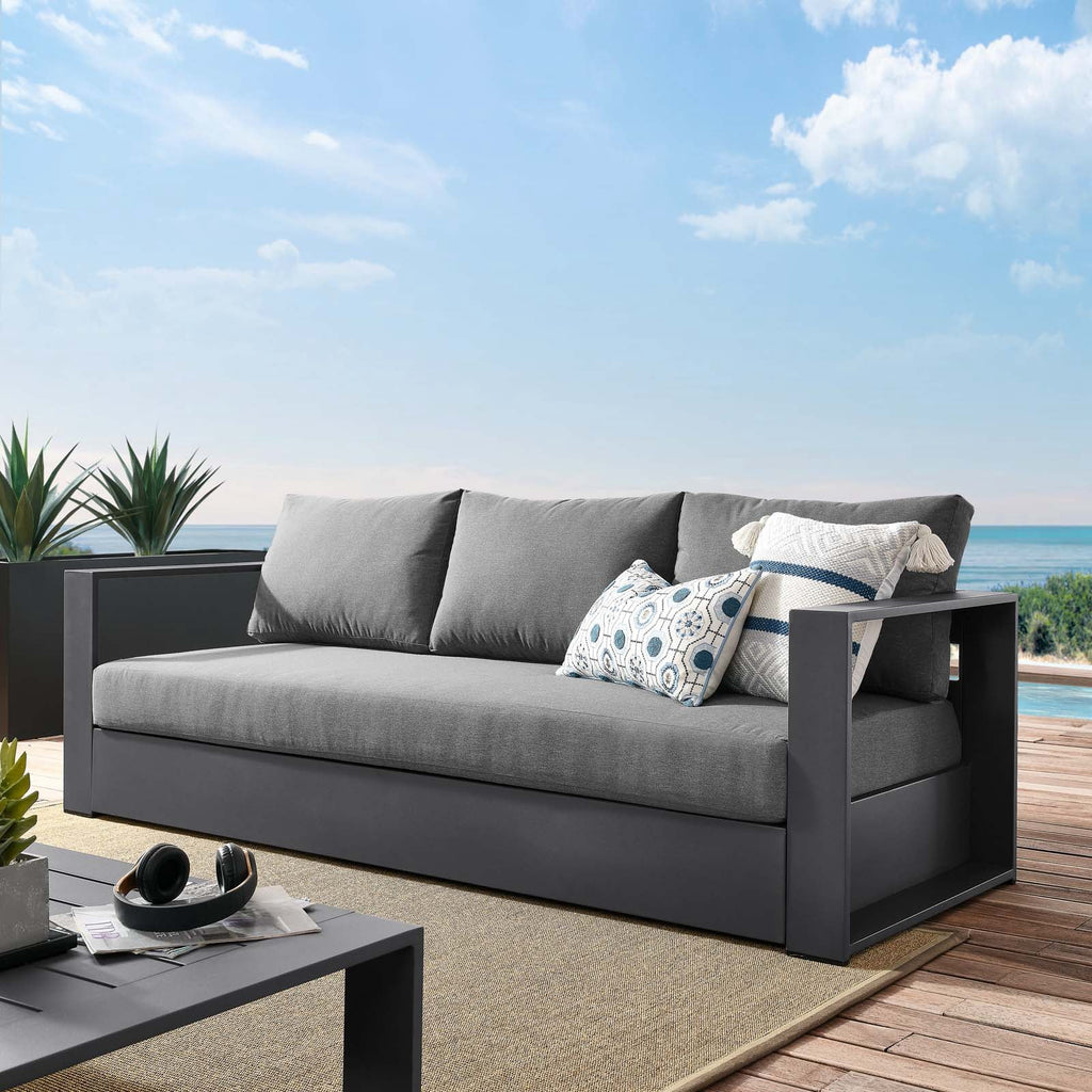 Grey Aluminum Fabric Outdoor Lounge Sofa K890