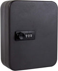 Black Steel Key Cabinet Box with 24 Key Slots and Combination Lock Q49830