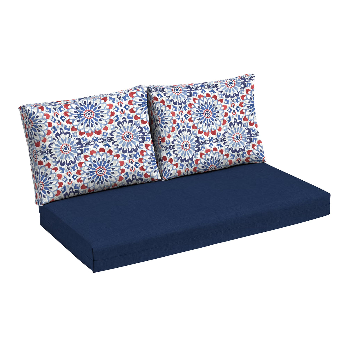 Outdoor Loveseat Cushion Set, 48 x 24, Water Repellent, Clark Blue T4689