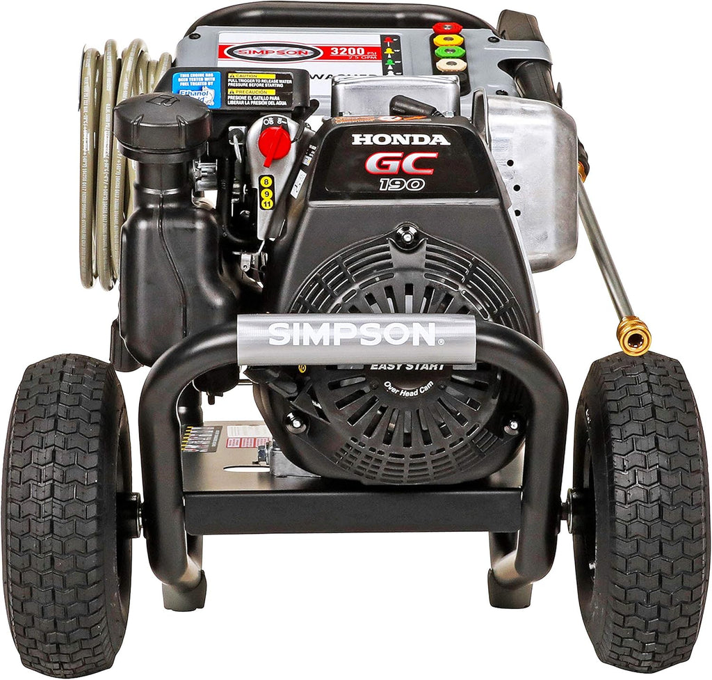 Gas Pressure Washer, 3200 PSI at 2.5 GPM, Black, 15" Steel Surface Scrubber P761