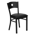 Black Circle Back Metal Restaurant Chair with Vinyl Seat L70201