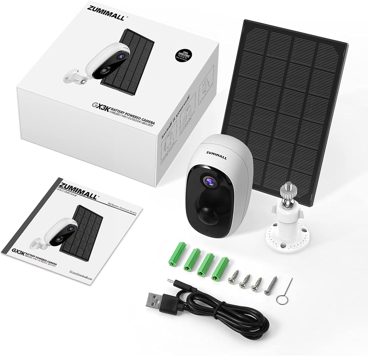 Solar Powered Outdoor Security Cameras Wireless, 1080P, Night Vision, 2-Way Talk, Motion Detection, Waterproof D446120