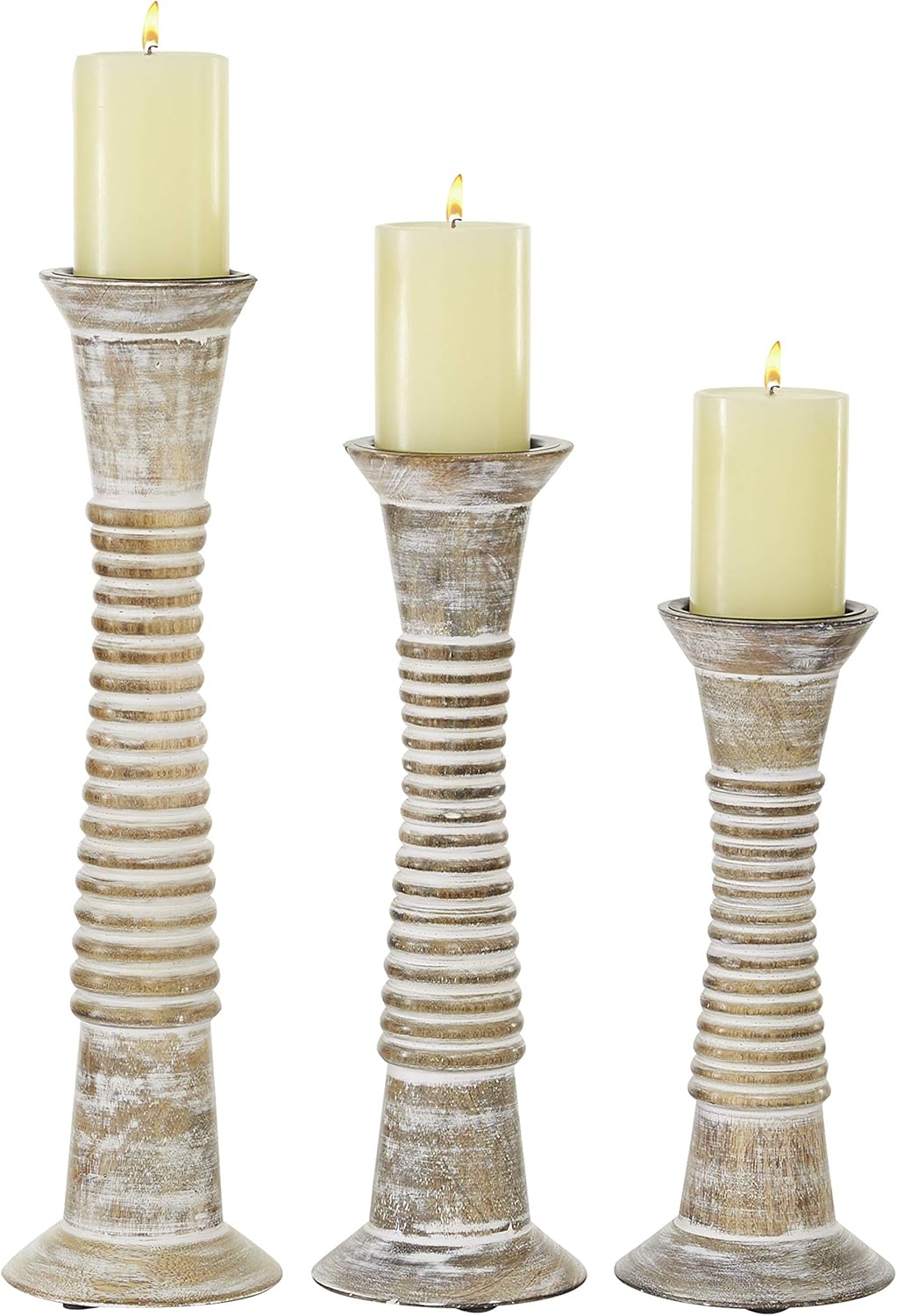 Brown Candle Holder S/3 S305